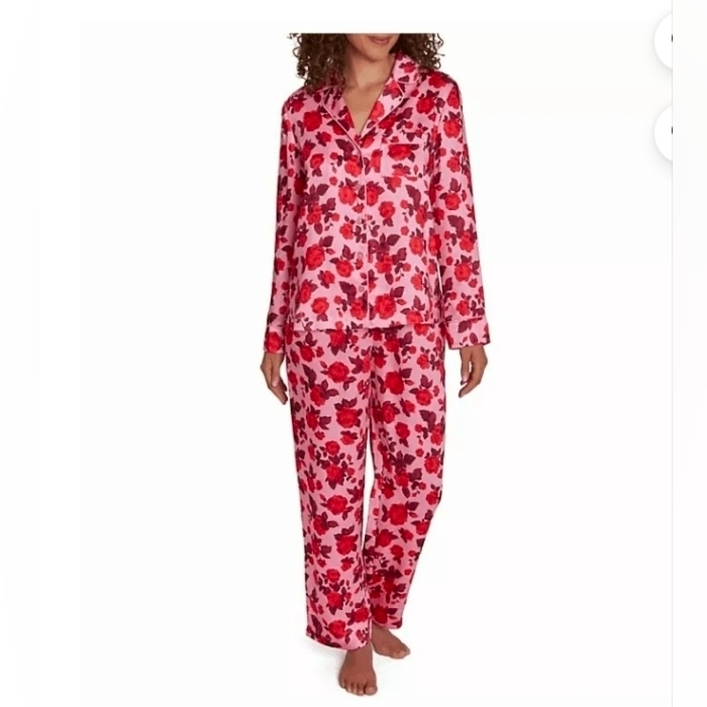 LOFT Women's Satin Notch Collar Pajama Set Rose Blush